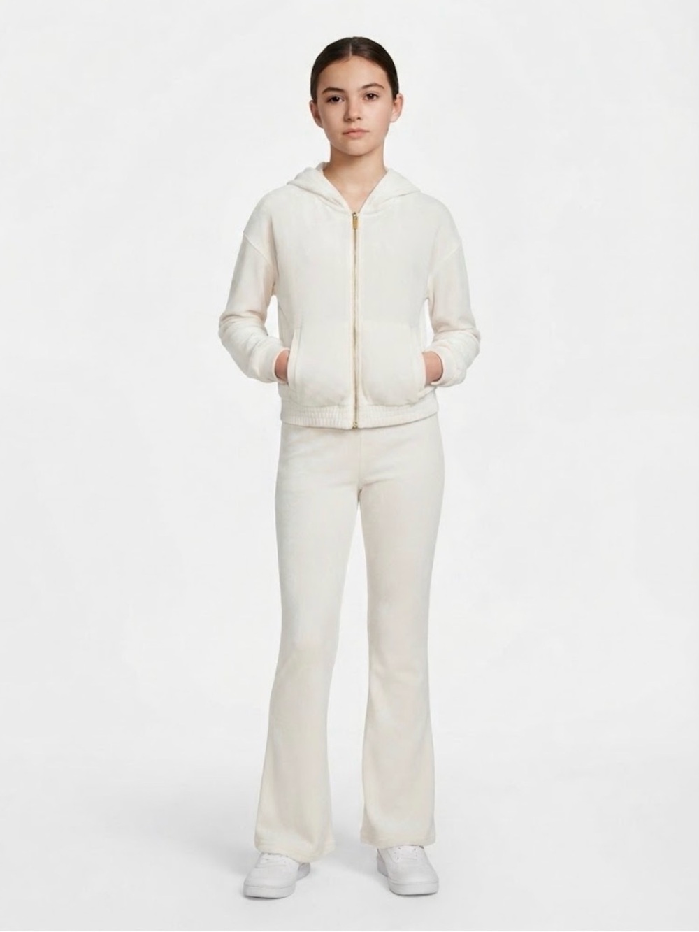 Jessica Simpson Girls White Velour Tracksuit